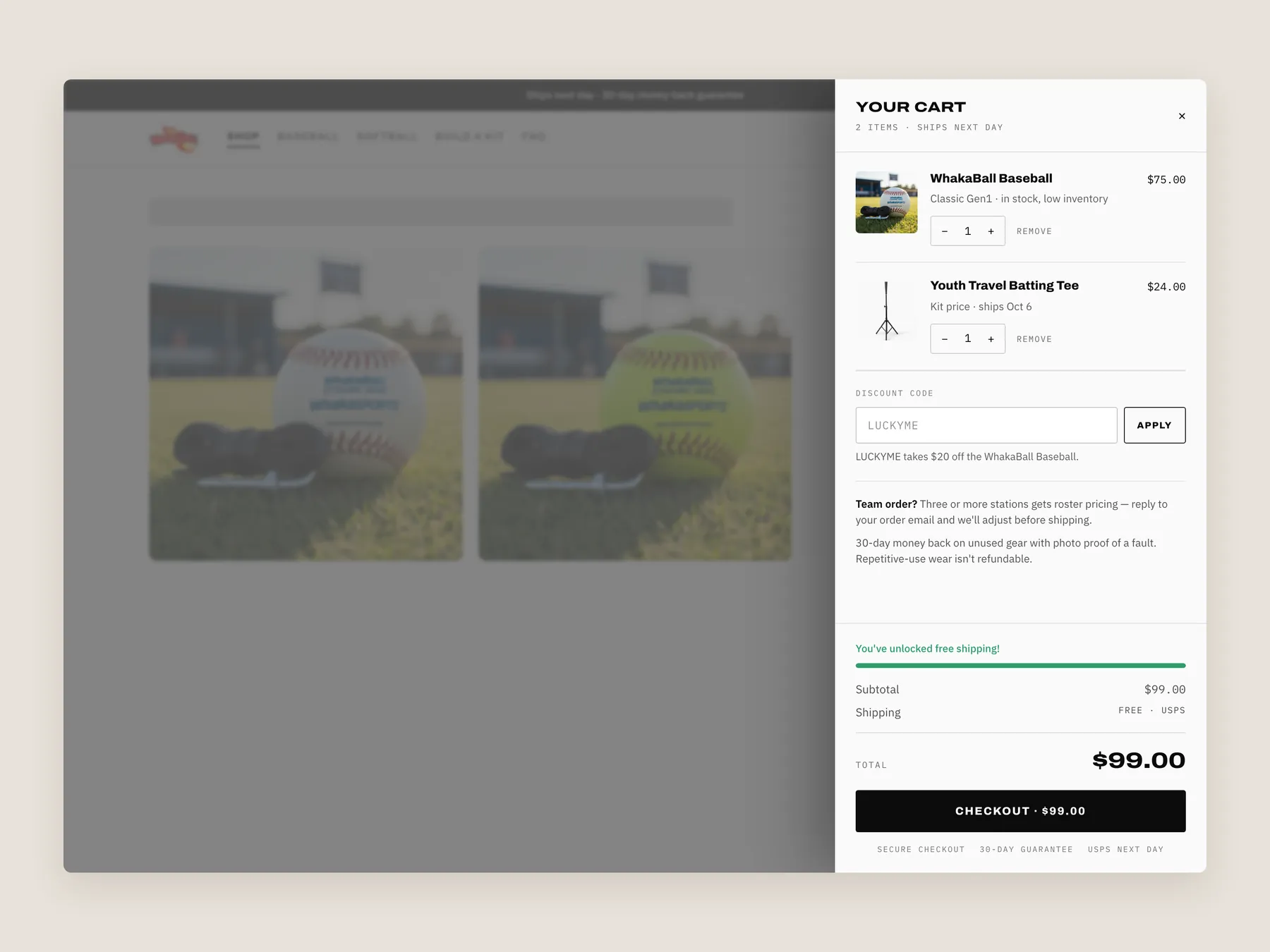 WhakaSports concept redesign: Bag slide over open, whole screen